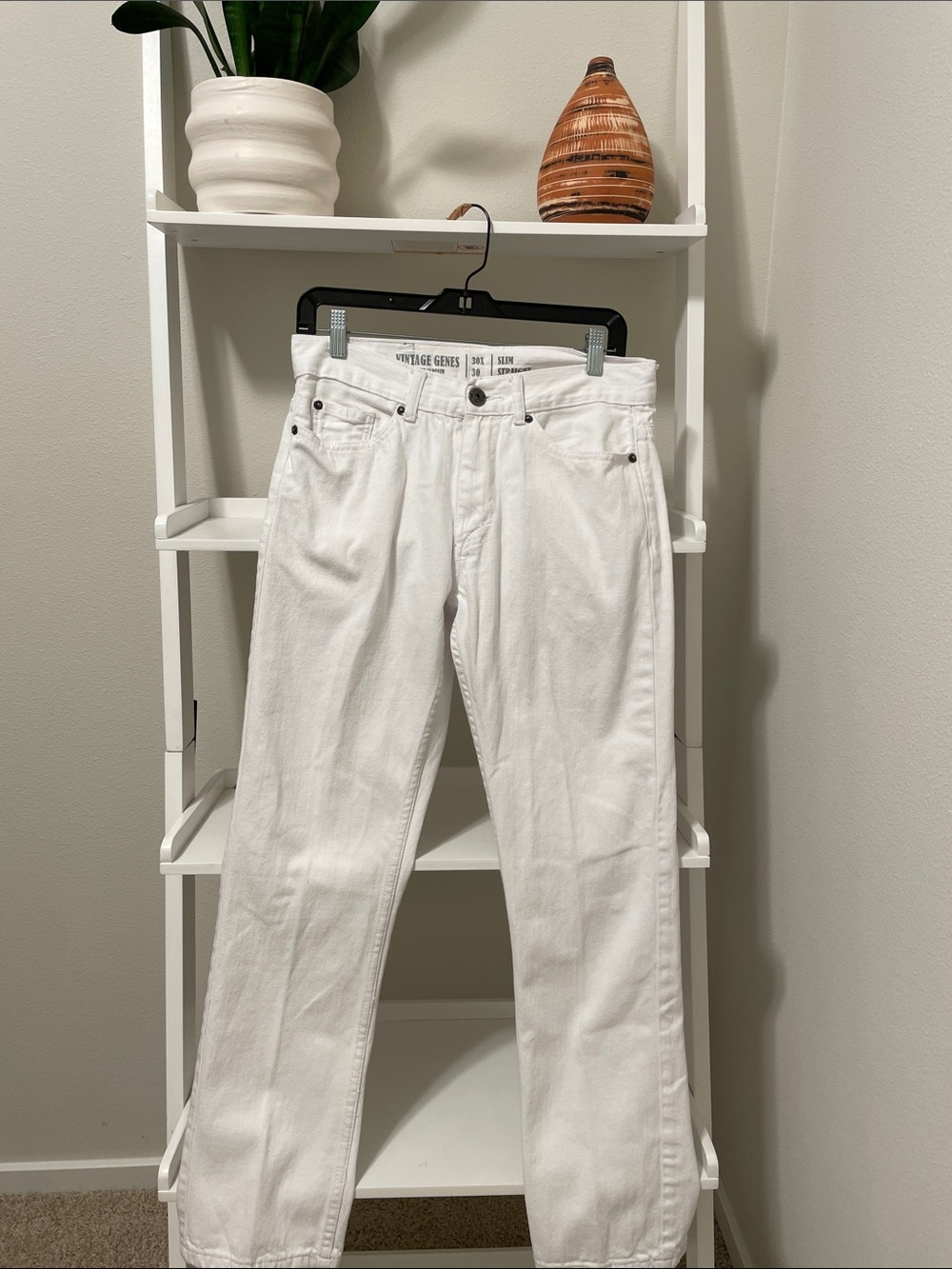 Men's White Straight Denim Jeans - Vintage Genes